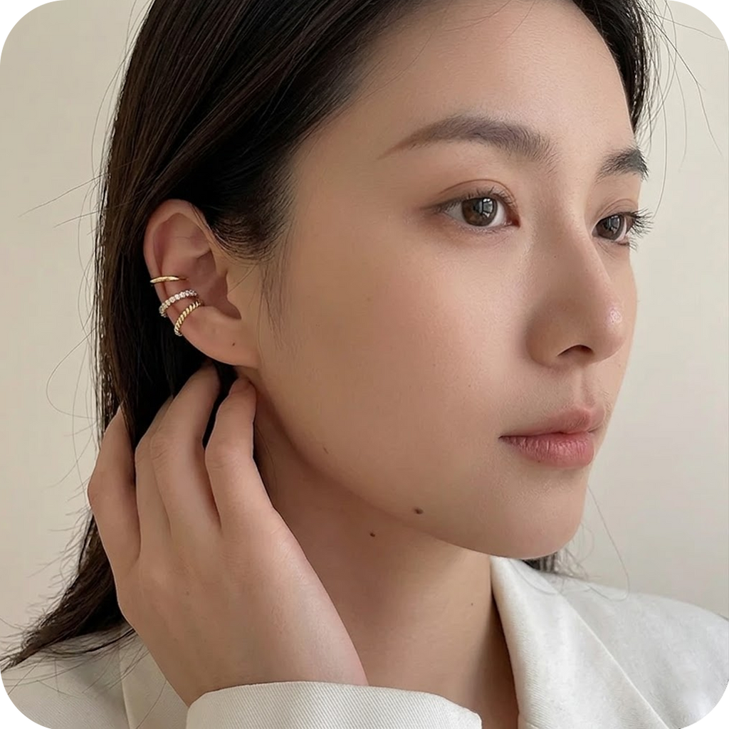 Ear Cuff Prateado Minimalista