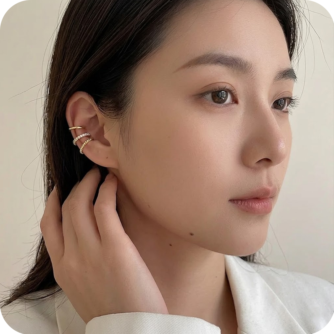 Ear Cuff Prateado Minimalista