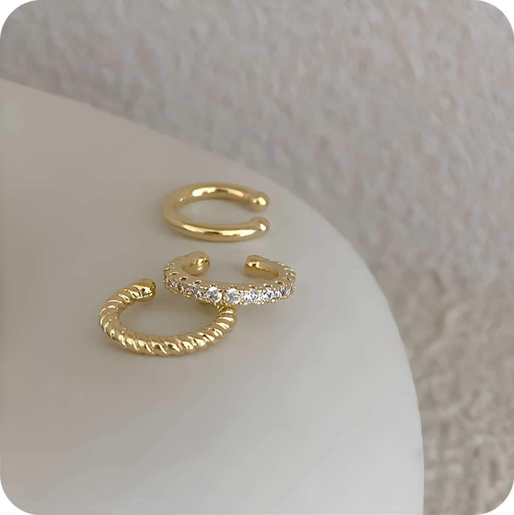 Ear Cuff Prateado Minimalista