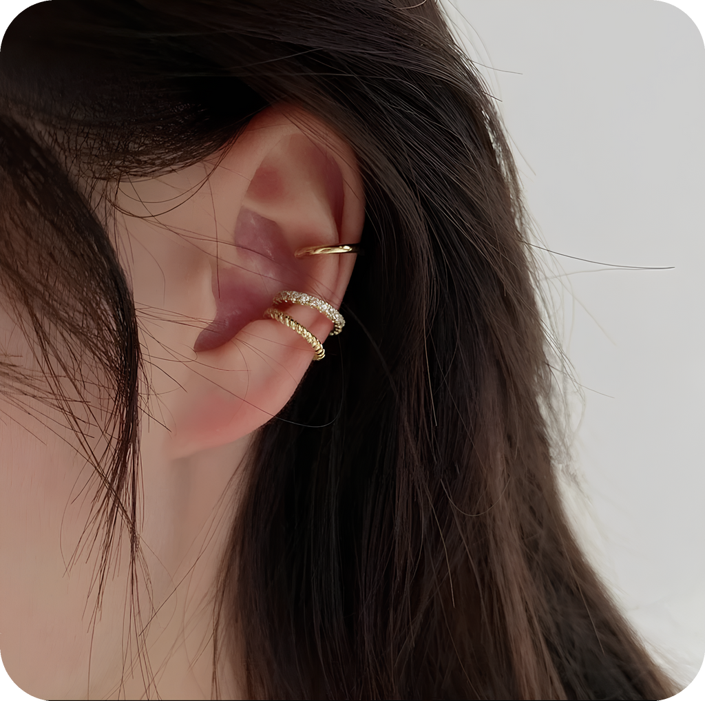 Ear Cuff Prateado Minimalista
