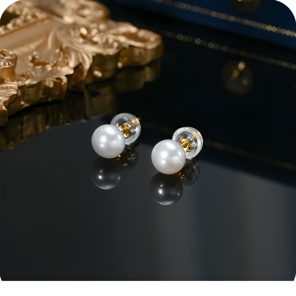 Brinco Feminino de Pérola Natural Elegante