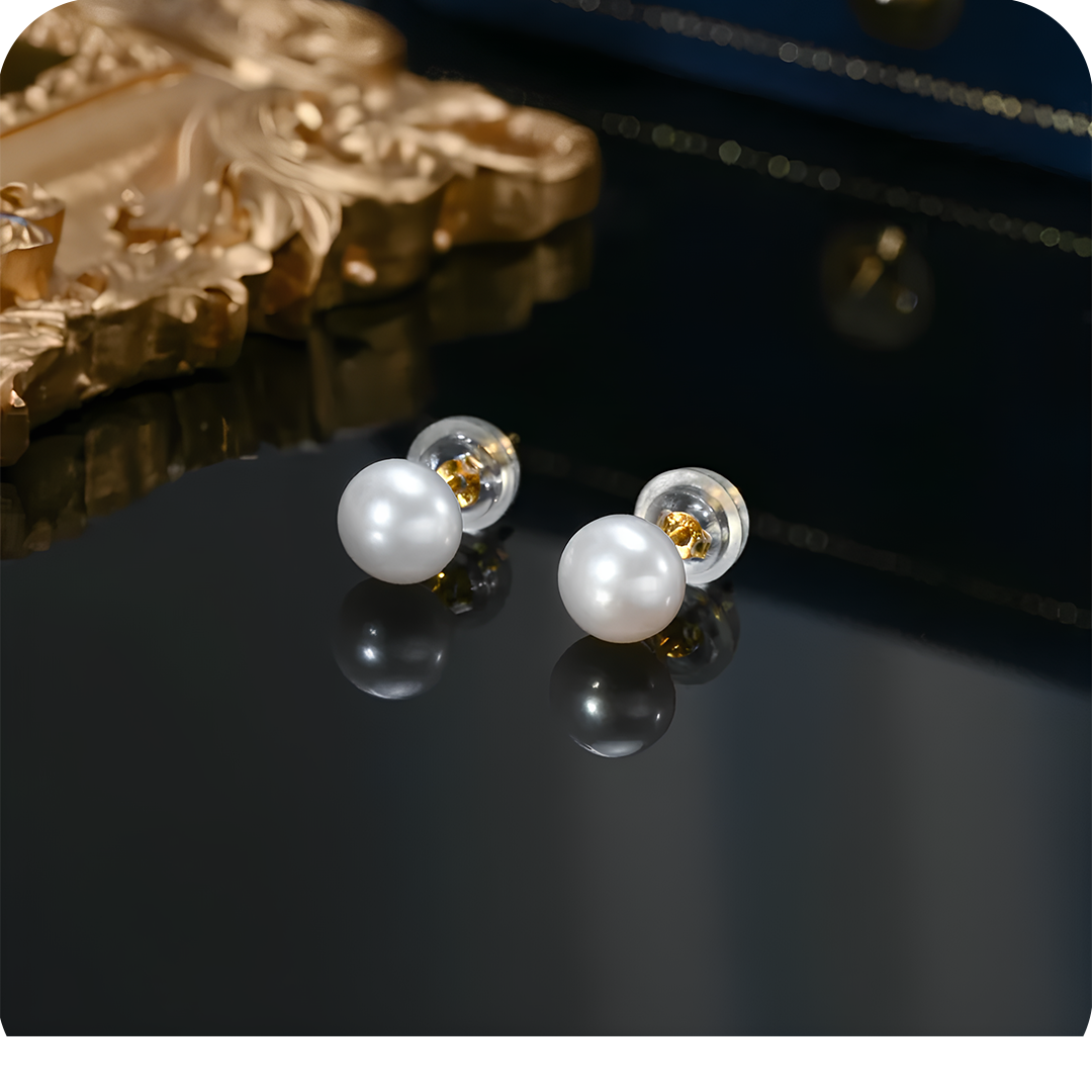 Brinco Feminino de Pérola Natural Elegante