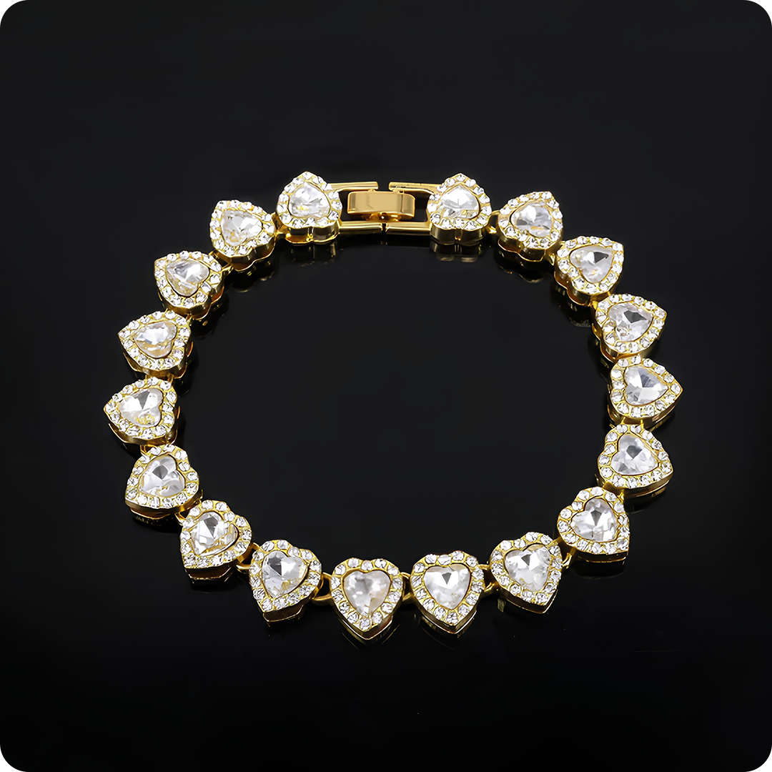 Colar Corações de Zircônia